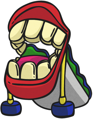 Slide with mouth and teeth