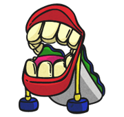 Slide with mouth and teeth