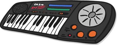 Illustration of Casio Rapman keyboard